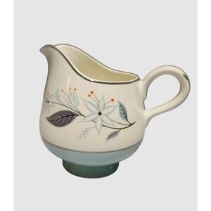 VTG MCM Harmony House China Dianne Creamer 50s Aqua Orange Flowers Retired Dish